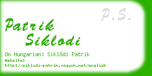 patrik siklodi business card