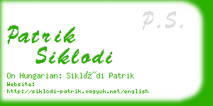 patrik siklodi business card